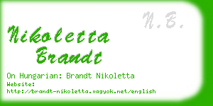 nikoletta brandt business card